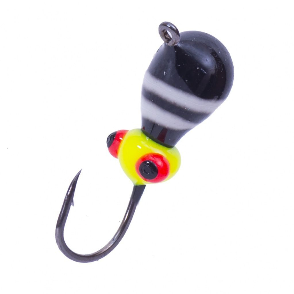 Мормышка вольфрамовая LumiCom КАПЛЯ С УШКОМ (обмазка-жучок-винт), 2,5мм, BLP, 5 штук в упаковке