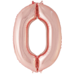 Шар фольгированный Цифра 0 101 см (Розовое Золото)