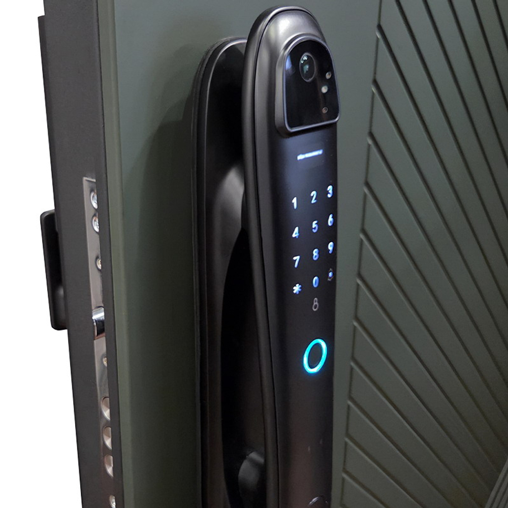 Стальная дверь "Санторини" с зеркалом (биометрический замок).