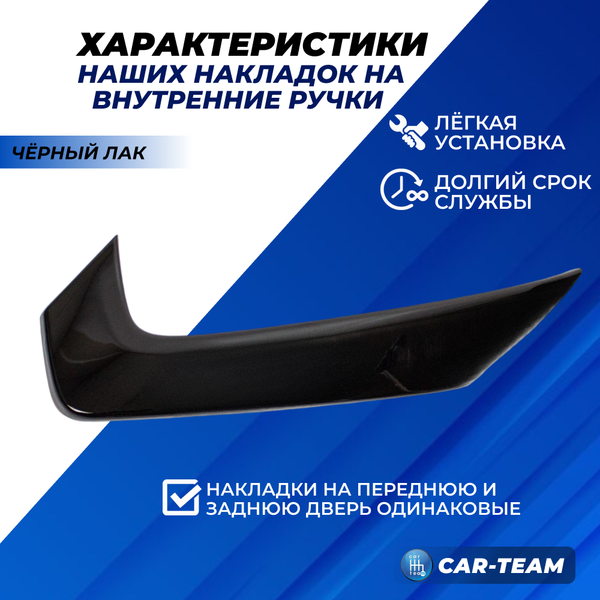 Накладки внутренних ручек дверей на Лада Веста NG, черный лак