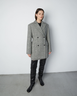 Юбка мини с рельефными бедрами из шерсти Диор черно/белый