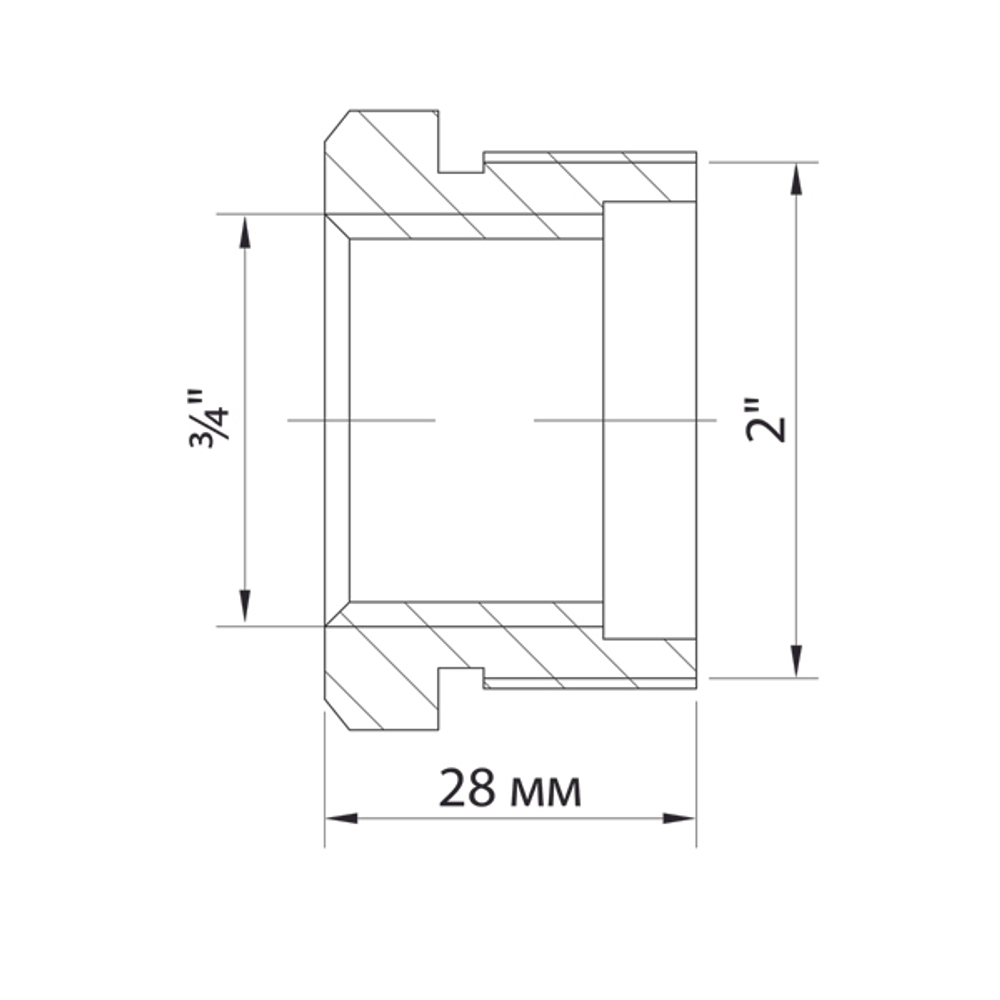 Футорка 2'' - 3/4'' нар/вн VRT® никель