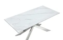 Обеденный стол Steelgor 160х90 см, белый камень