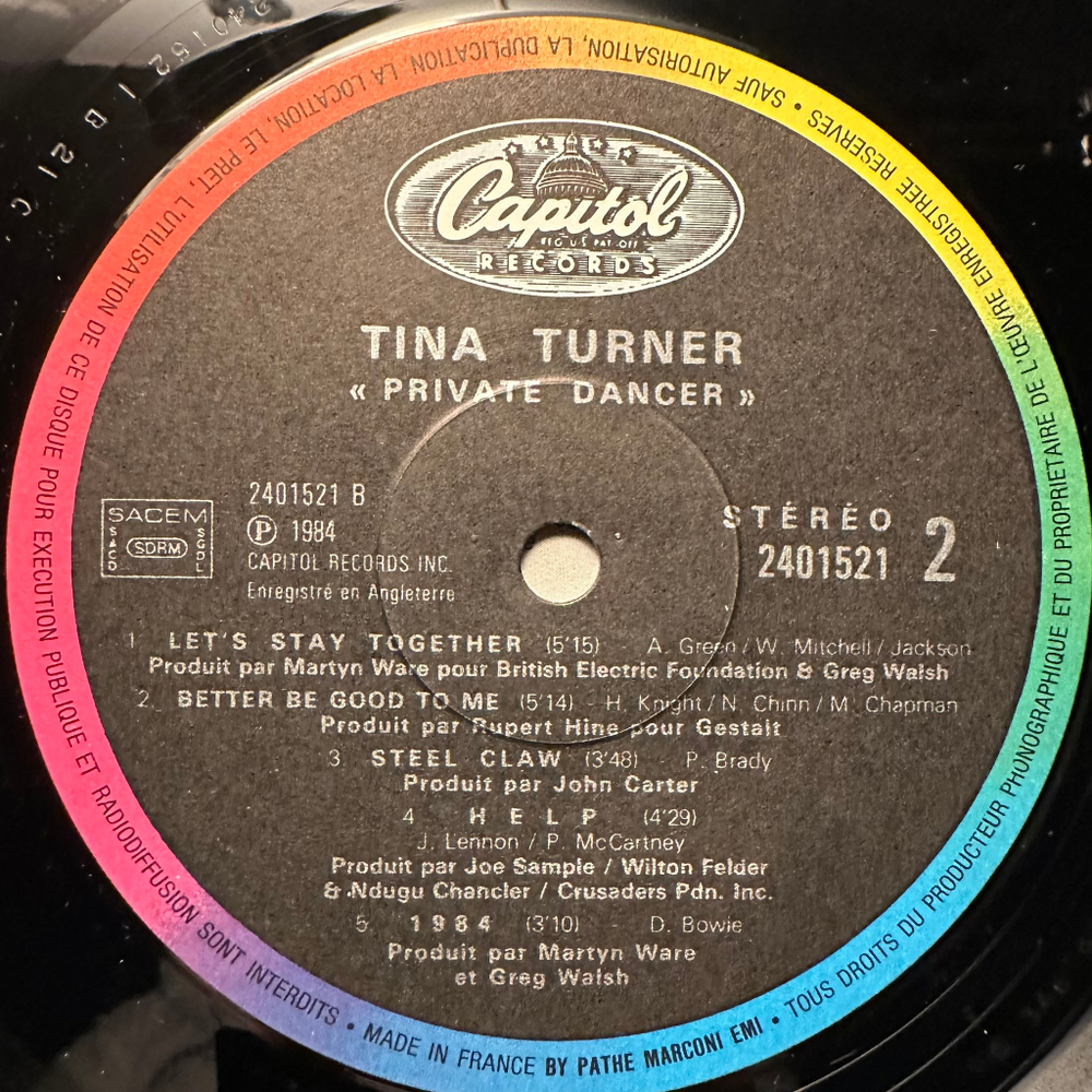 Tina Turner - Private Dancer (Франция 1984г.)