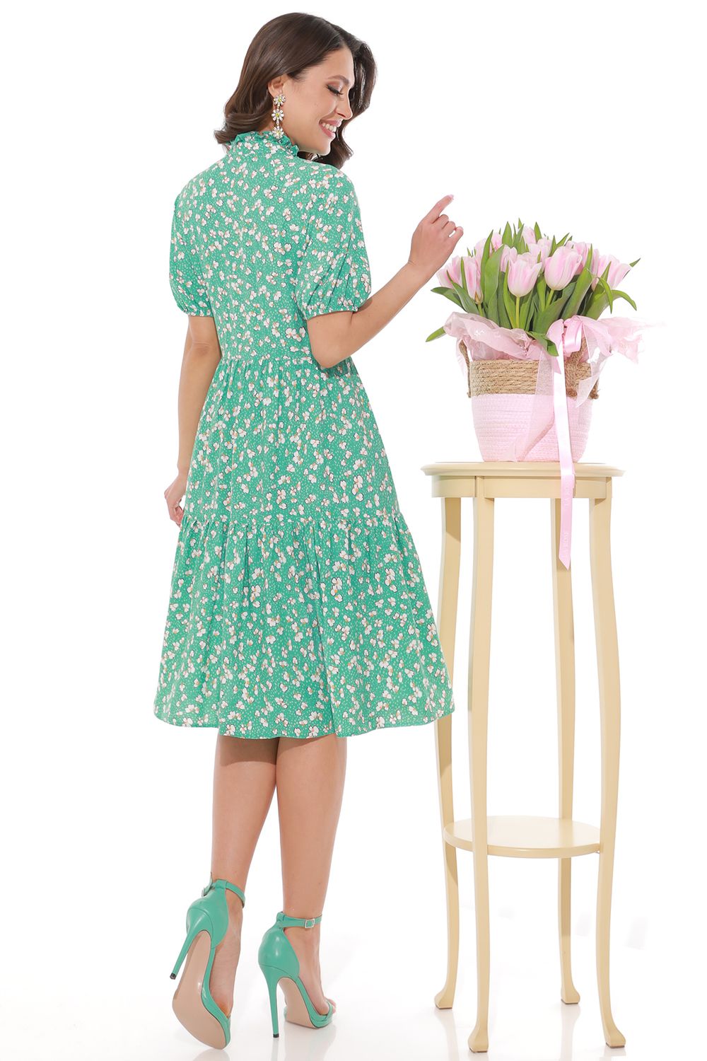 Платье Цветочный парфюм, мята DStrend (Акция)