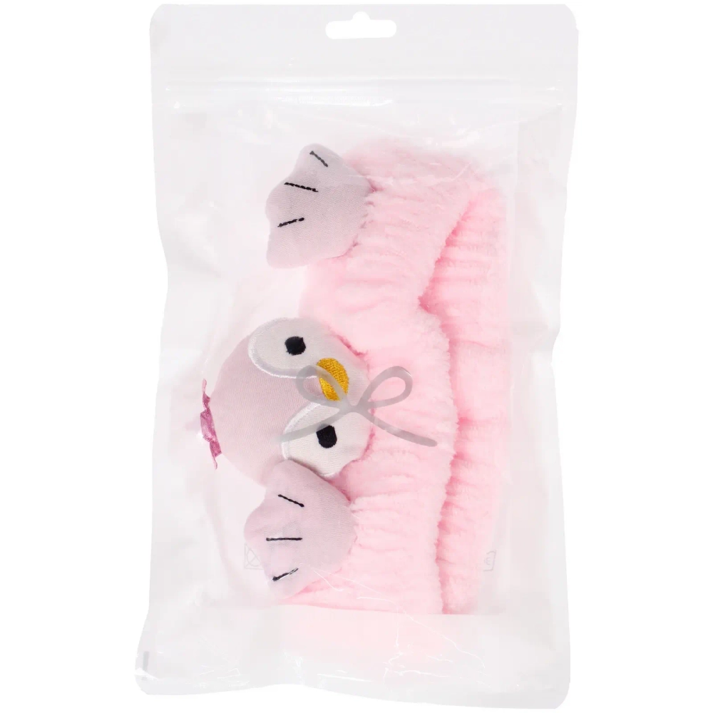 Повязка на голову косметическая «ДАЙМОНД РУШ», цвет лавандовый, пудровый, небесный и серый, 20*5.5см (ZIP пакет)