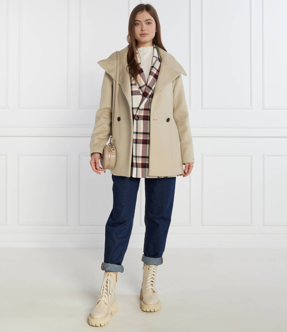 Пальто DB BELTED FUNNEL JKT Tommy Hilfiger - бежевый(WW0WW39754)