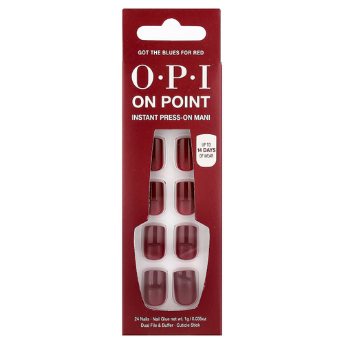 OPI, On Point, мгновенное нанесение, для наращивания волос, короткая шерсть, красный, набор из 27 предметов