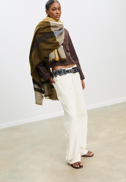 STRADIVARIUS Клетчатый шарф, хаки