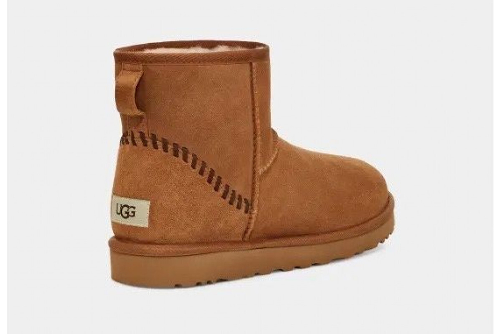 UGG Mens Classic Mini Deco Suede Boot Chestnut