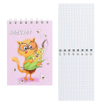 Блокнот А7 40л. "Заботливый котик" гребень, глянц. УФ-лак (Феникс+)
