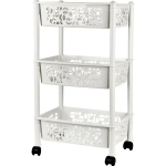 Этажерка Keeplex Light на колесиках трехсекционная прямоугольная 37х16см белое облако