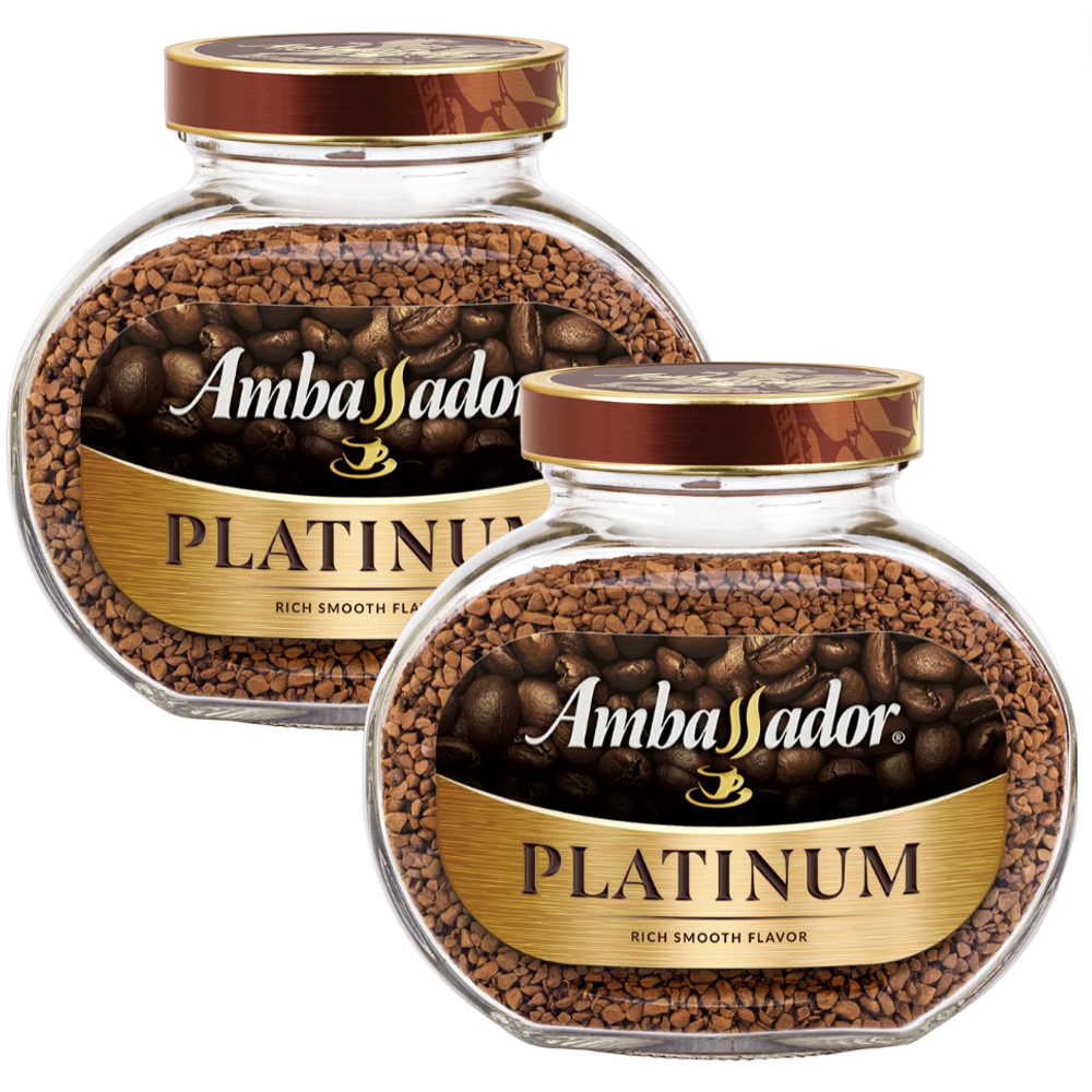 Кофе растворимый Ambassador Platinum, 95 г стеклянная банка (Амбассадор) х 2 шт