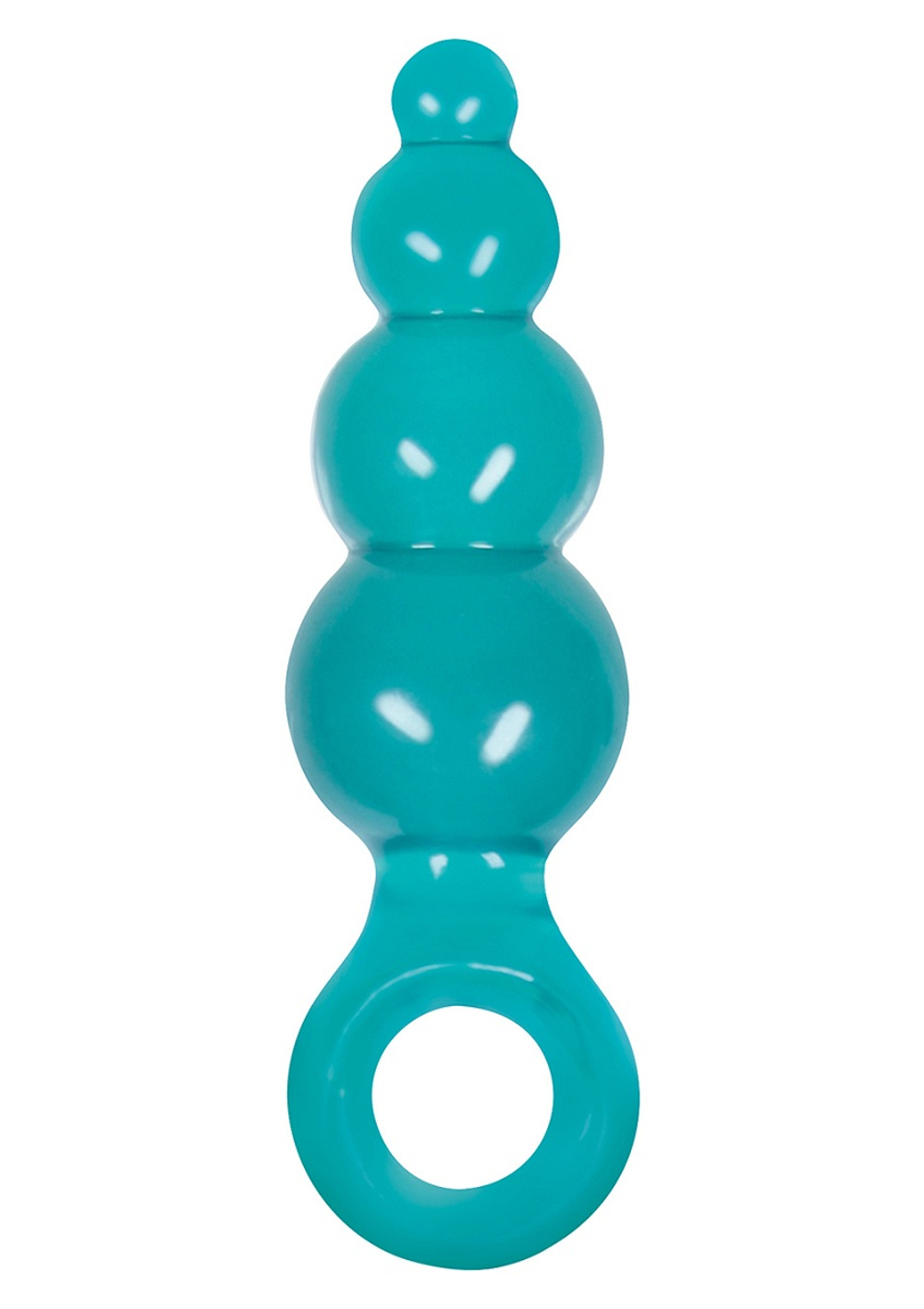 Средняя бирюзовая анальная пробка Jolie - Ripples