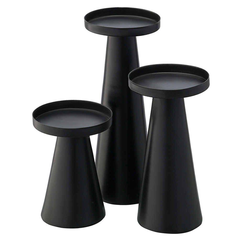 Набор подсвечников fyr, черные, 3 шт.