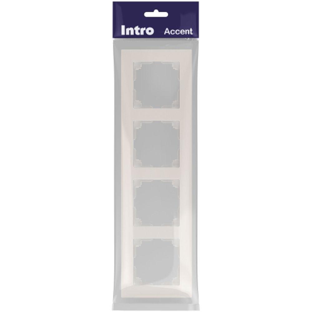 Рамка для розеток и выключателей Intro Accent 6-504-06 на 4 поста, СУ, перламутр