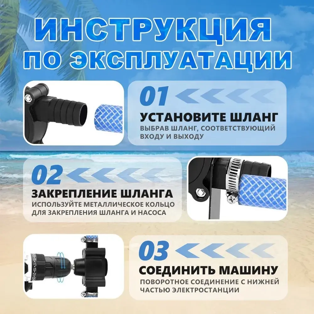 Портативный насос на шуруповерт/Насос для перекачки жидкостей с приводом от дрели / Насадка на шуруповерт