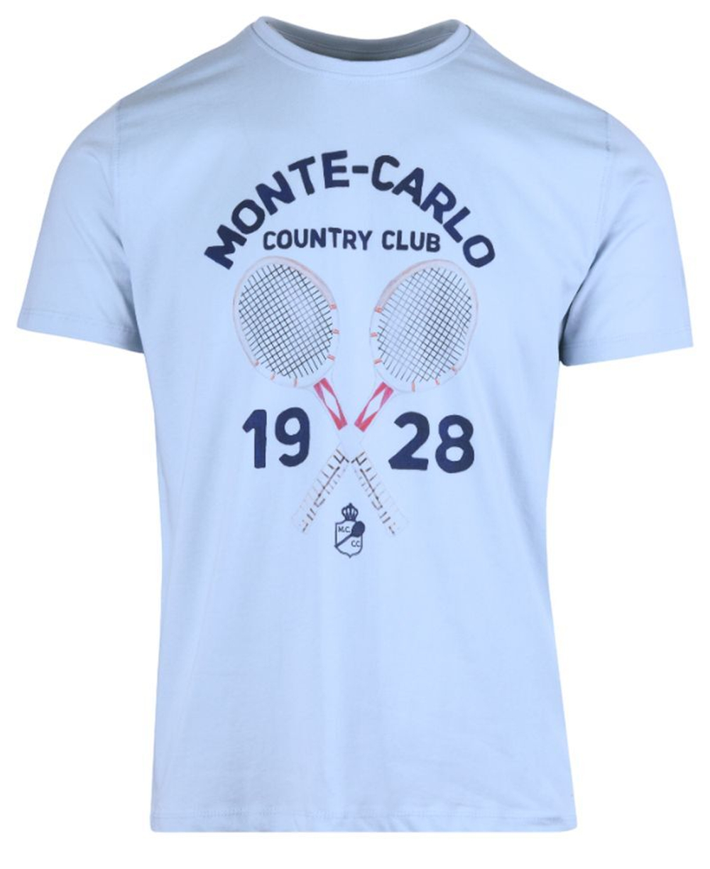 Мужская теннисная футболка Monte-Carlo Country Club Print - небесный