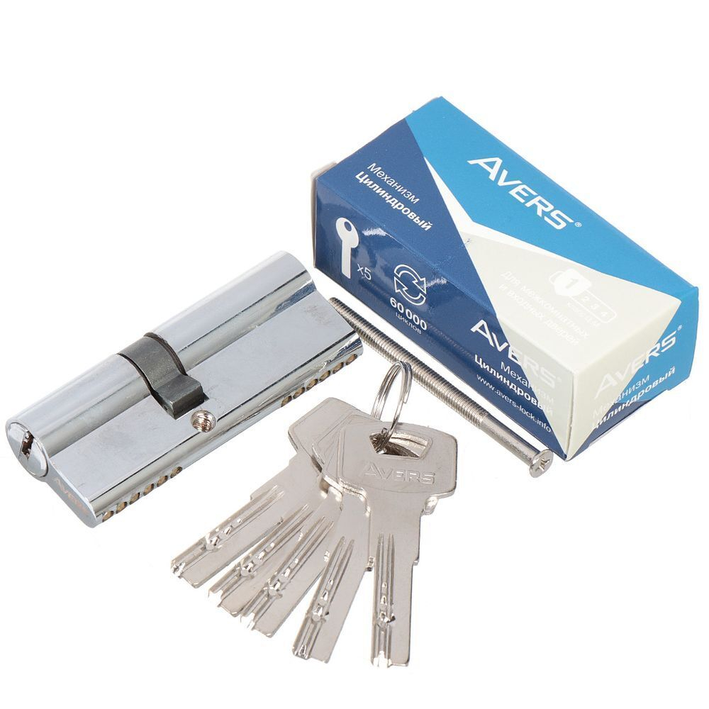 Личинка замка двери Avers, ZM-80(35/45)-CR, 21985, 80 мм, хром