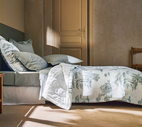 Покрывало стеганое 250х270 Blanc des Vosges Promenade sauge серо-зеленое