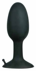 Полая анальная пробка с шариком Small Silicone Plug - 8 см. (Цвет: черный)