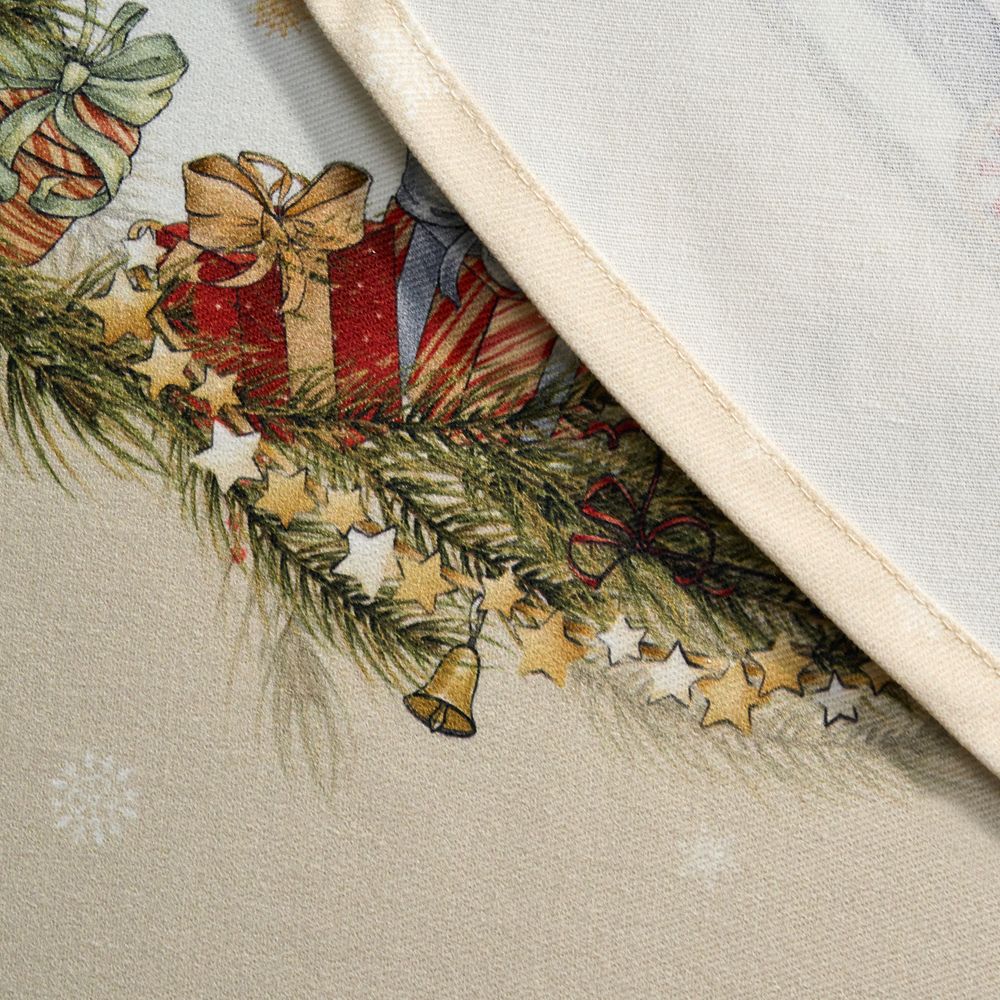 СКАТЕРТЬ КРУГЛАЯ "ЩЕЛКУНЧИК" ,150СМ , БЕЖЕВЫЙ ,100% ХЛОПОК , ТВИЛ