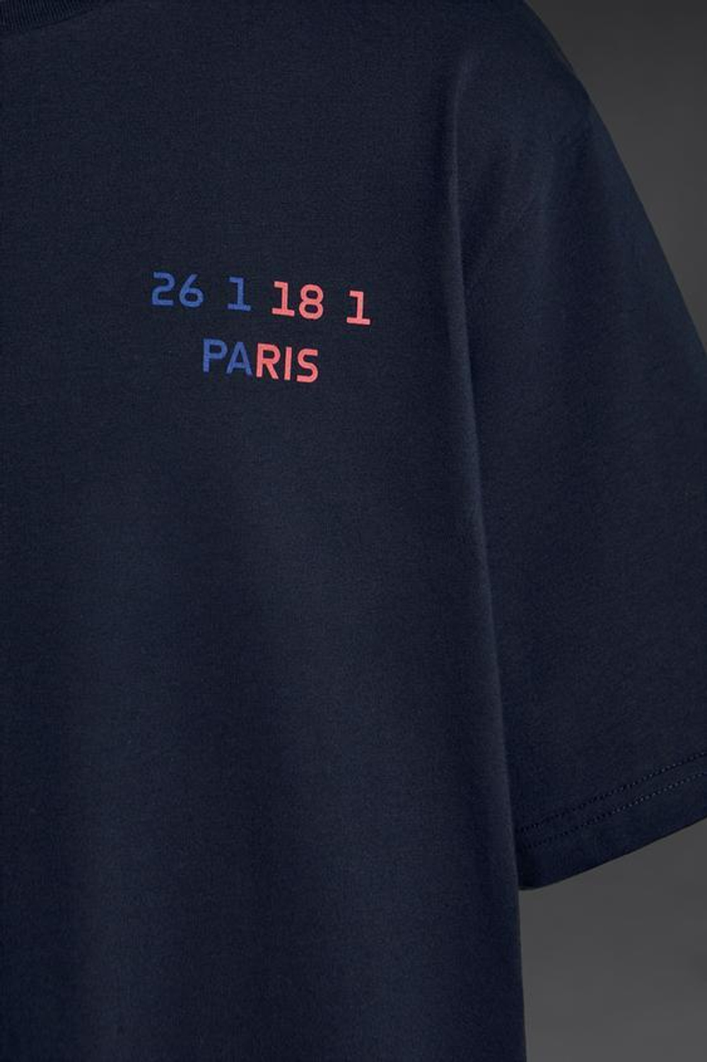 ZARA ФУТБОЛКА С ПРИНТОМ PARIS, МОРСКОЙ СИНИЙ