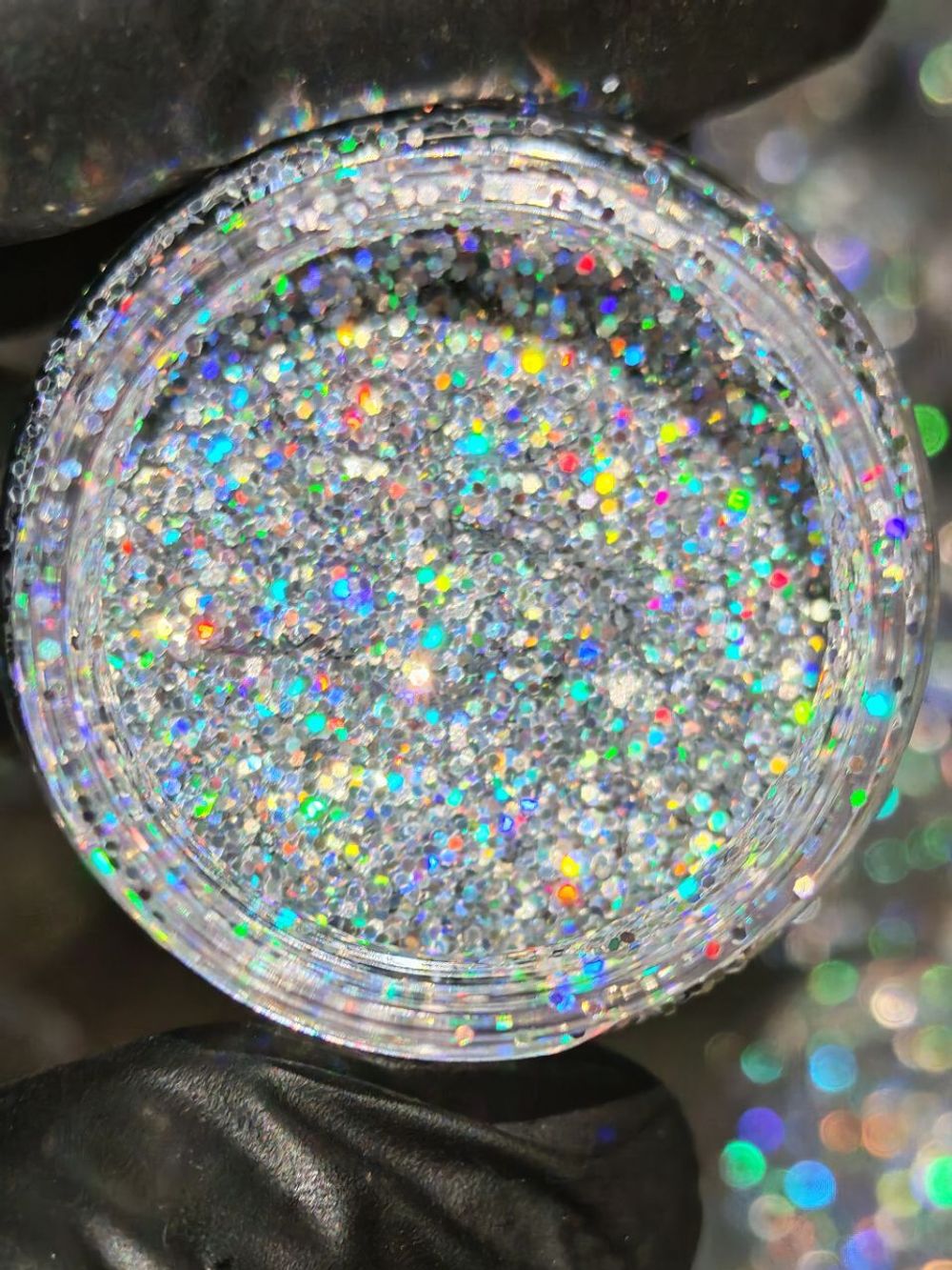 Блёстки Глиттеры 801-06мм - Серебро голографик - универсальные