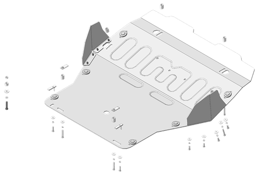Защита картера Двигателя, КПП (вместо пыльника). 5 мм, Алюминий. для Volkswagen Transporter/Caravelle T5 2003-2009, Volkswagen Multivan T6 2015-2020, Volkswagen Multivan T5 2009-2015, Volkswagen Transporter/Caravelle T6 2015-2020, Volkswage MOTODOR.32723