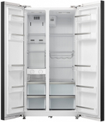Холодильник side by side белое стекло 90 см Korting KNFS 91797 GW фото внутри