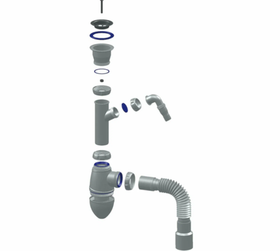 Сифон Unicorn 1 1/2x40 А320V, с носиком, с гофрой 40x40x50