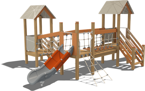 Детский городок Тула (стойки дуб, паттерн Vector)