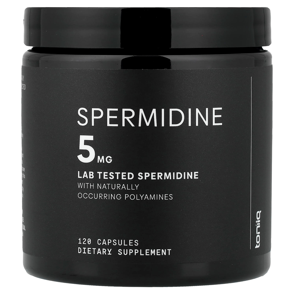 Toniiq, спермидин, 120 капсул (2,5 мг в 1 капсуле)