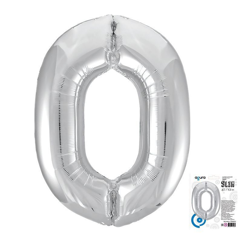 Цифра 0 серебро 40" Agura