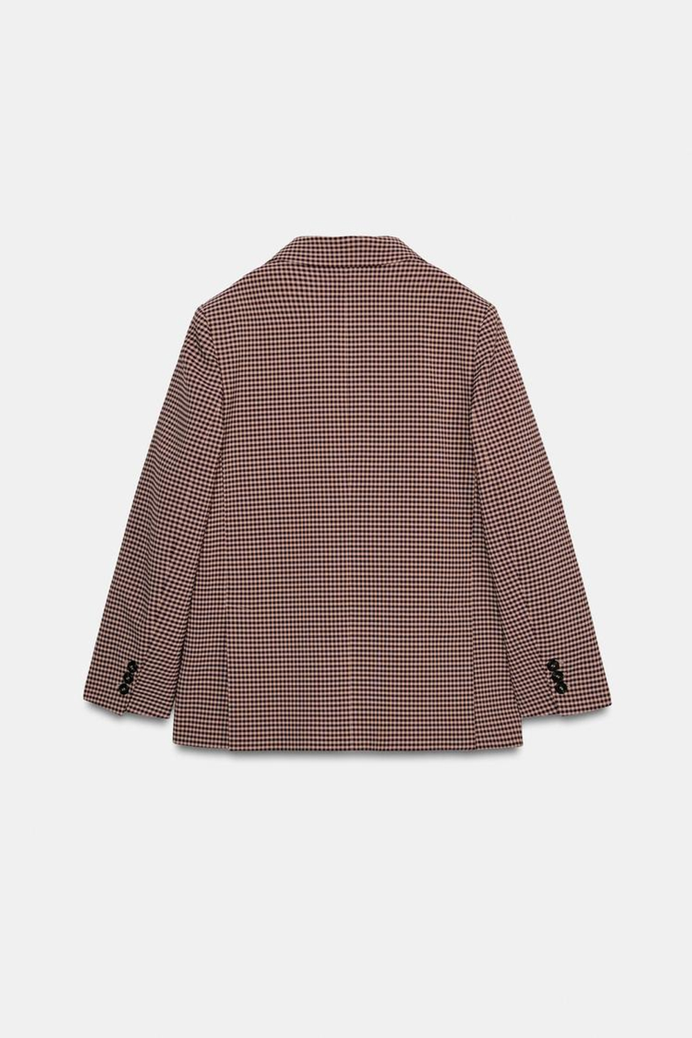 ZARA ДВУБОРТНЫЙ БЛЕЙЗЕР ОВЕРСАЙЗ В КЛЕТКУ ВИШИ, РОЗОВЫЙ