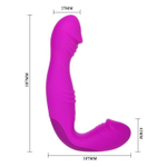 Безремневой перезаряжаемый вибрострапон Angelo - 18,7 см. (Цвет: лиловый)