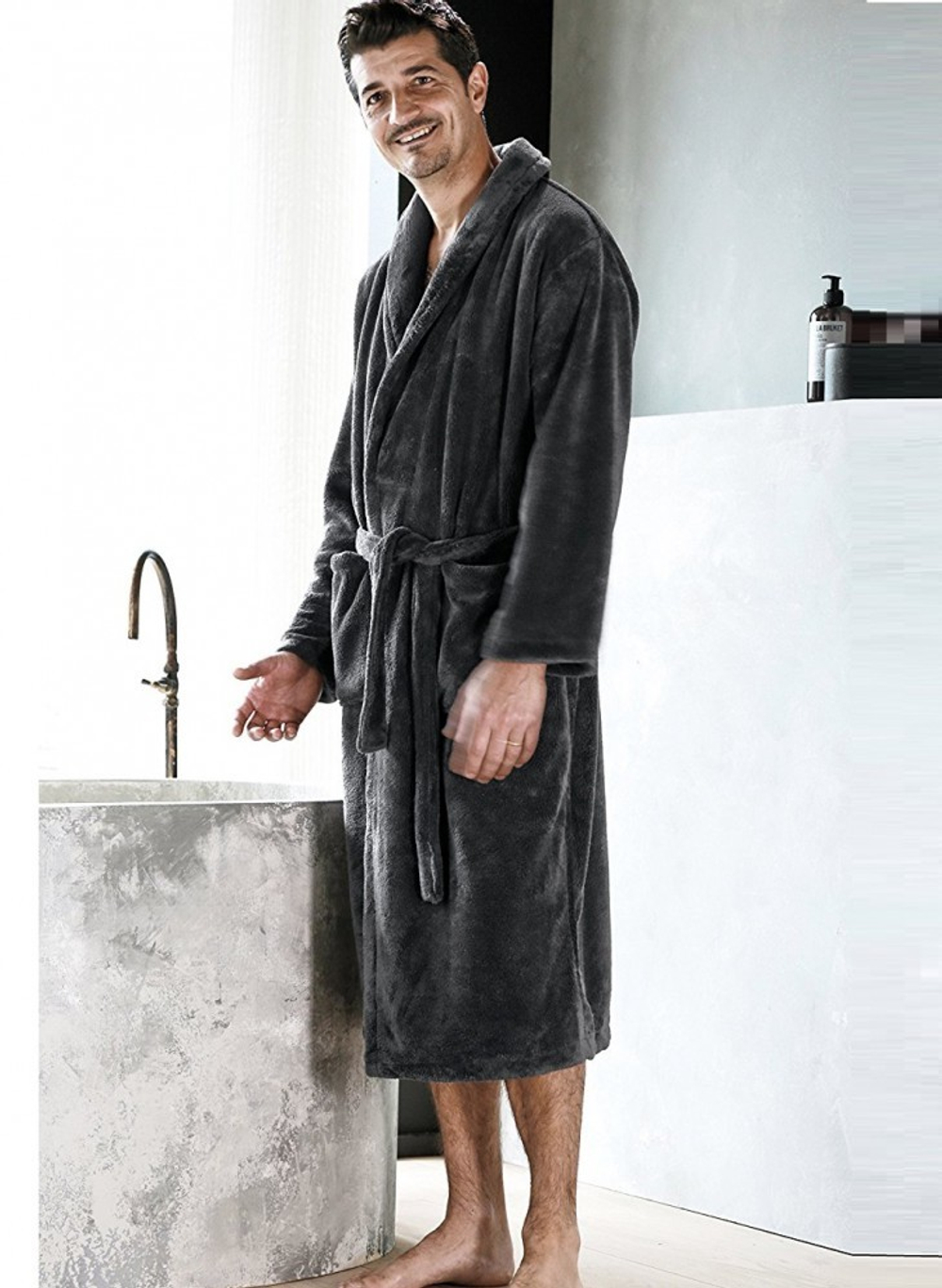 Халат Blanc des Vosges Athena Anthracite темно-серый