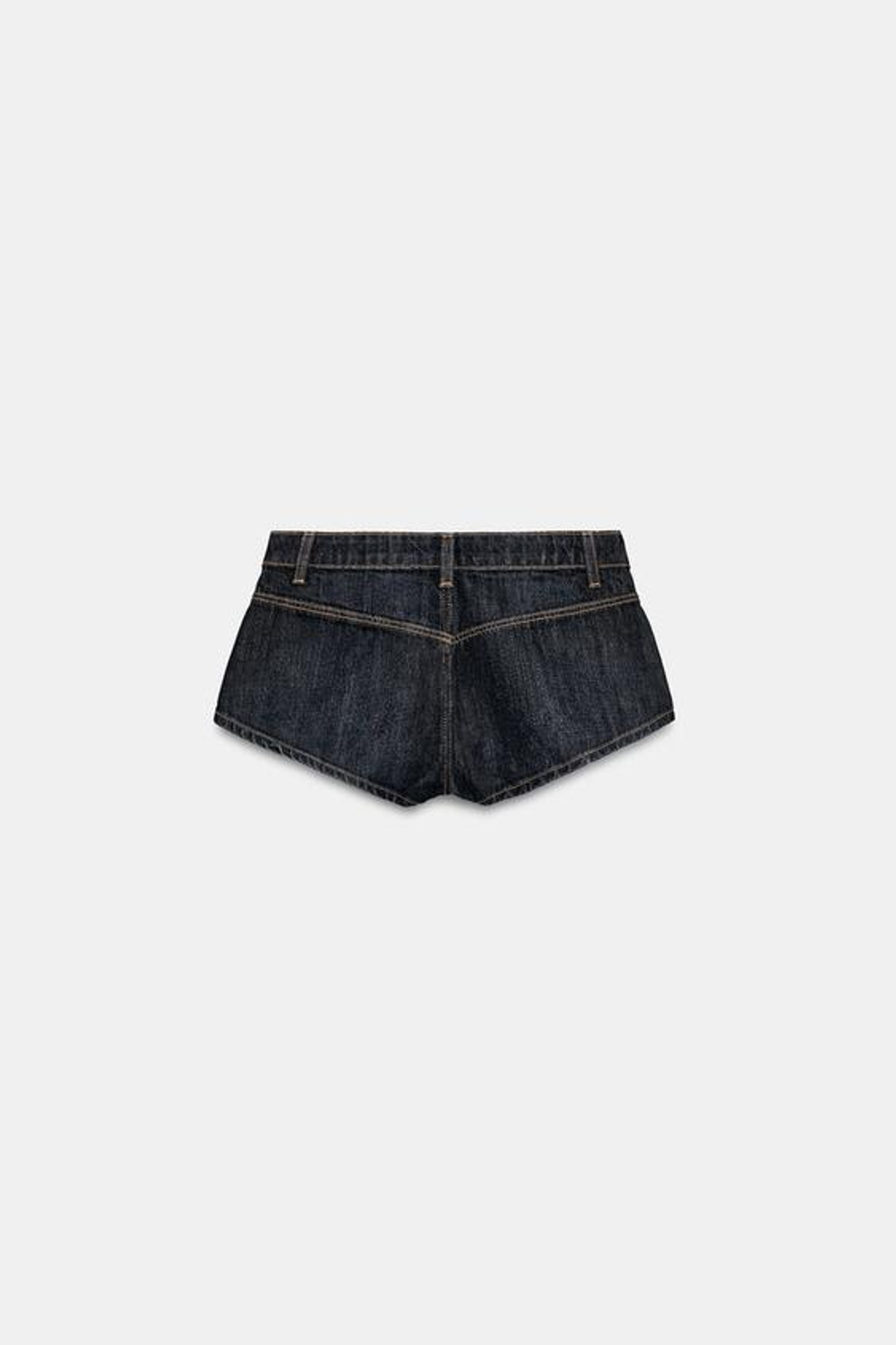 ZARA ДЖИНСОВЫЕ МИНИ-ШОРТЫ TRF СО СРЕДНЕЙ ПОСАДКОЙ, ТЕМНЫЙ ИНДИГО