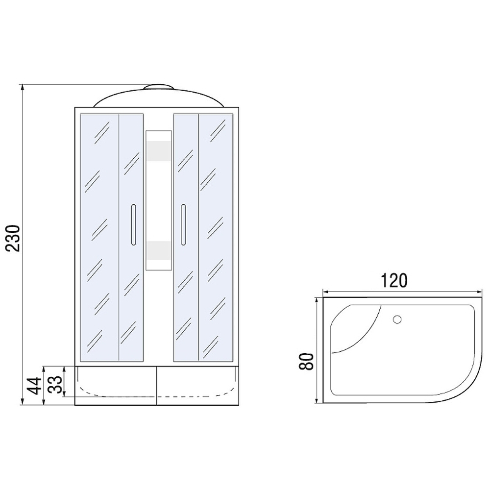 Душевая кабина River Nara XL 120x80 MT L 10000006209 с поддоном