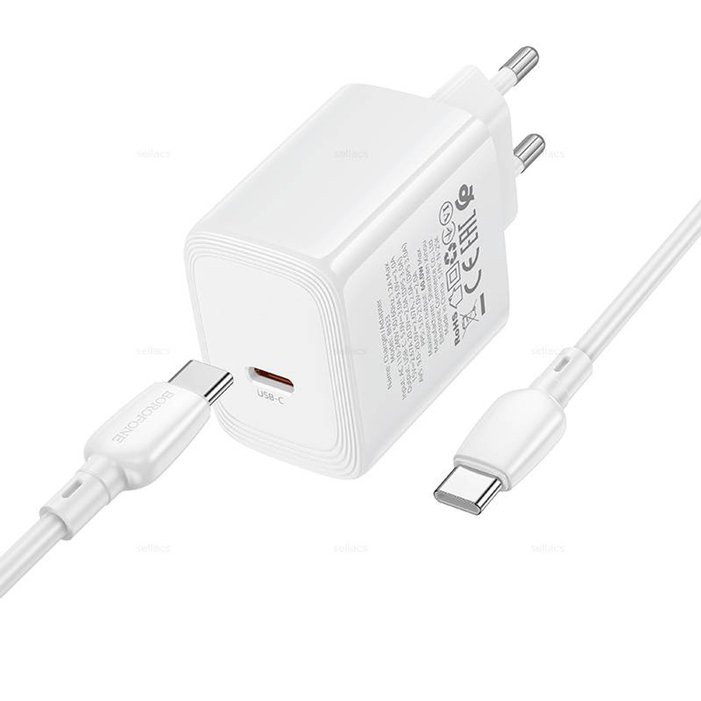 Borofone BN33 Fuente зарядное устройство с одним выходом PD40W набор (Type-C на Type-C) (Краснодар склад)