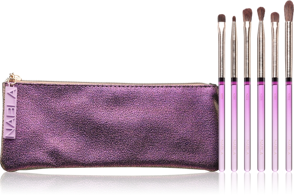 NABLA Cosmetics Amethyst - Набор кистей для макияжа глаз с чехлом, 0