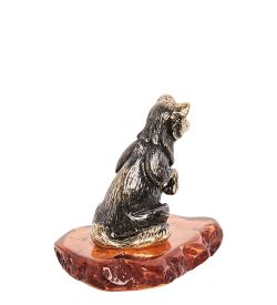 Народные промыслы AM-1496 Фигурка «Ласка» (латунь, янтарь)