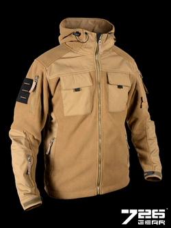 Тактическая флисовая куртка с капюшоном 7.26 GEAR ARMYFANS. Койот
