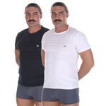 Набор из 2 мужских футболок Emporio Armani - белой и темно-синей (Размер: L) (Цвет: разноцветный)