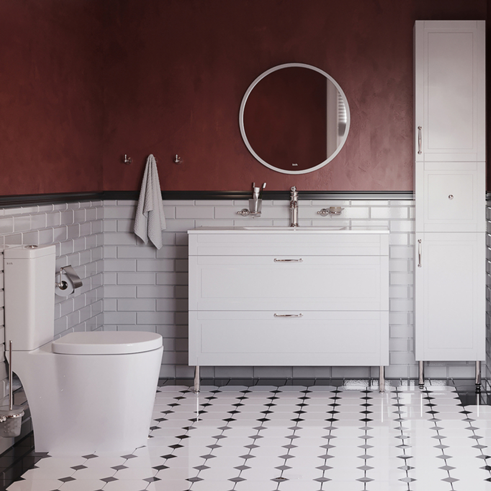 Тумба с умывальником IDDIS Oxford, напольная, 100 см, белая, OXF10W1i95K