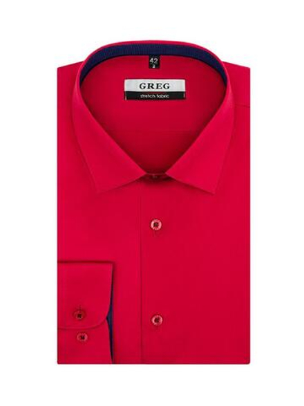 Сорочка GREG (Германия) 630/237/2889/ZN/1p STRETCH "Однотон с отделкой"