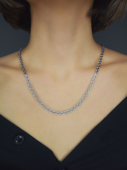 Silver Moon Цепочка Цезарь серебряная родированная, ширина 4,5 мм