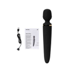 Большой перезаряжаемый вибромассажер для тела Wand-er Woman Black XXL (10 режимов, 5 скоростей) (Цвет: черный)