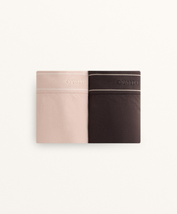 OYSHO Набор из двух бесшовных трусов-шортов, шоколадный