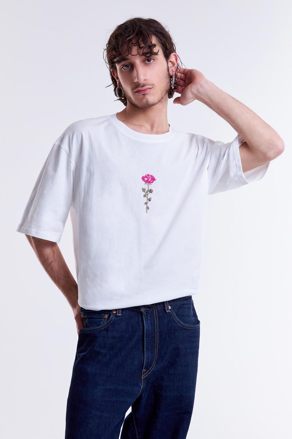 Футболка Гербарий Роза Экрю